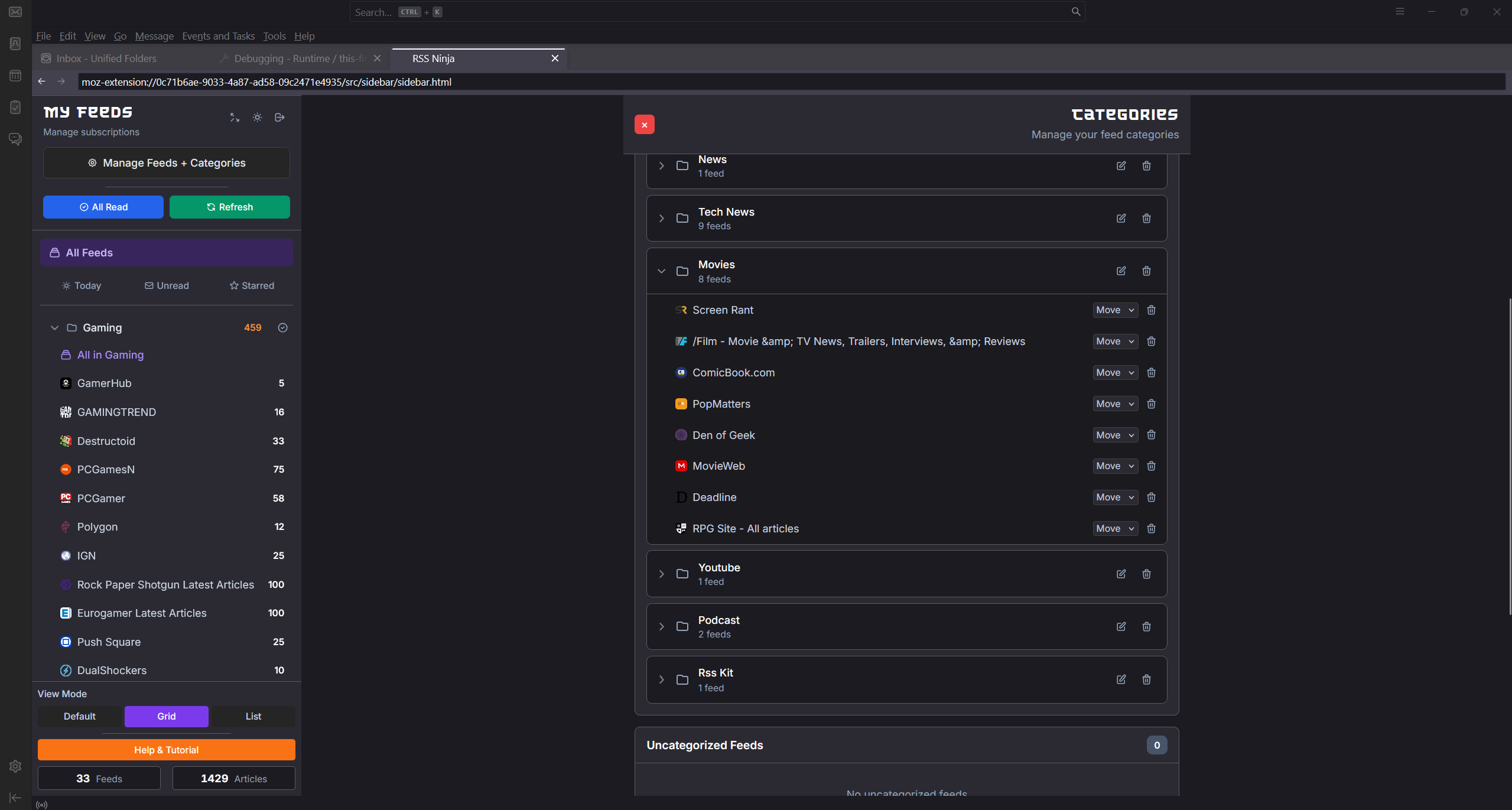 RSS Ninja Thunderbird